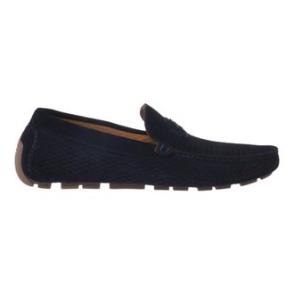 Baldinini Perforated Suede Loafer - male - Baldinini - Loafers - Blue - 10 1/2 UK - Shoes
