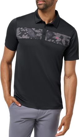 Travis Mathew Good Good Chest Stripe Polo in Black/Damson at Nordstrom Rack, Size Xx-Large