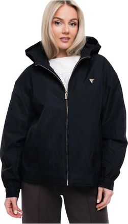 Guess Olympe Zipped Hoodie Jacket - Dames - Zomerjassen - Zwart - XS - Polyester - Jassen
