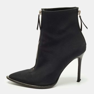 Alexander Wang Size 36.5 Black Canvas Ankle Length Pointed Toe Boots