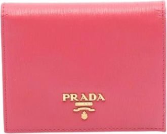 Prada Pre-owned Wallets, female, Pink, Size: ONE SIZE Pre-owned Leather Wallet