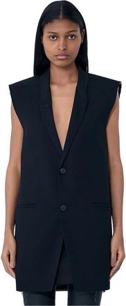 Rick Owens Mouwenloze Tailored Blazer - Dames - Gillet - Zwart - M - Kostuums