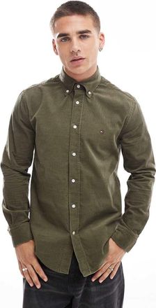 Tommy Hilfiger Camicia in velluto a coste verde militare