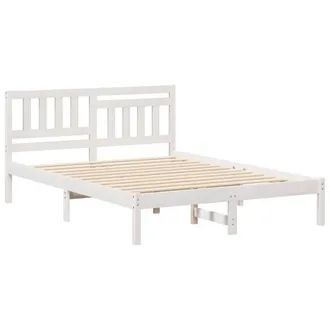 Berkfield Home with Headboard White 135 x 190 cm Solid pine wood
