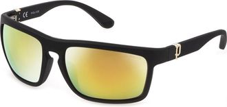 Police SPLF63 U28G Mens Sunglasses Black Size 63
