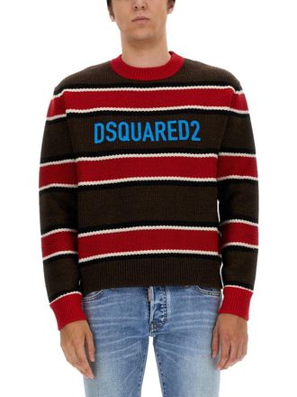 Dsquared2 Horizontal Striped Knit Sweater
