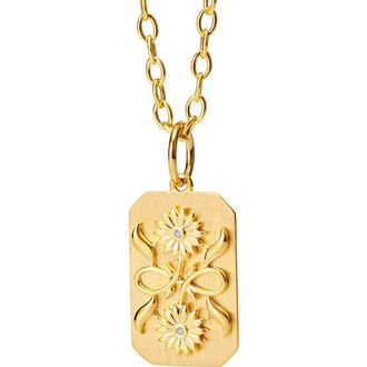Syna Cerez Sunflower Emblem Pendant in Gold at Nordstrom, Size Medium