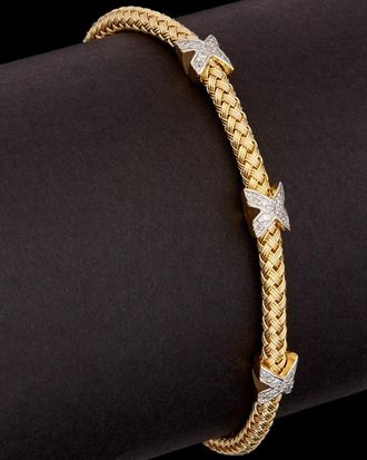 Meshmerise 18K Over Silver 0.25 Ct. Tw. Diamond Weave Bangle