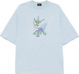 We11done Monster Drawing T-shirt - Blue