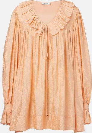 Chloé Chloé Abito corto in jacquard con volant