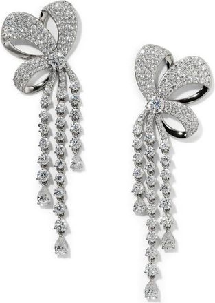 Nadri Eros Ribbon Bow Drop Earrings in Rhodium at Nordstrom