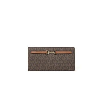 Michael Kors Carson Large Snap Wallet - Dames - Accessoires - Bruin - Maat: ONE Size Poliester