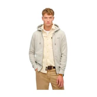 Superdry Essential Logo Zip Hoodie - Heren - Vesten met rits - Grijs - L - Katoen - Hoodies & sweatvesten