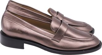 Stuart Weitzman Palmer Loafers in Bronze Leather