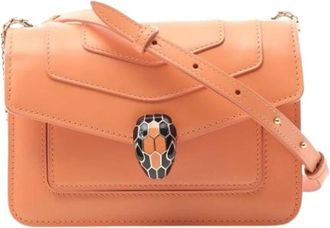 Bulgari Pre-owned Cross Body Bags, female, Orange, Size: ONE SIZE Pre-owned Serpenti Forever Crossbody Bag
