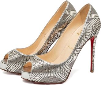 Christian Louboutin Pumps con motivo geometrico - Argento