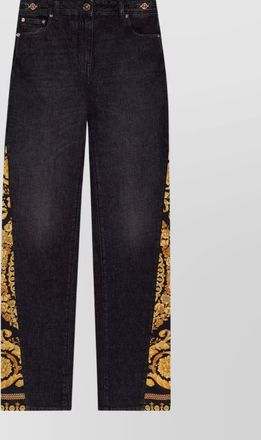 Versace denim mid-rise straight-leg trousers