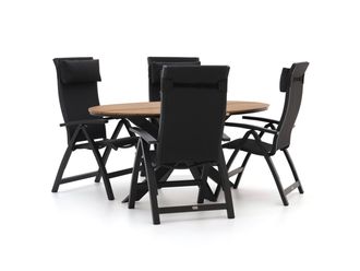 Bellagio la vita attrattiva Bellagio Fermo/Fidenza ovaal 180cm dining tuinset 5-delig verstelbaar