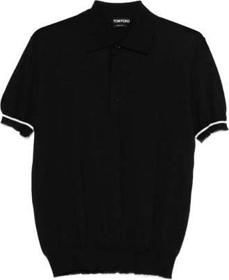 Tom Ford Polo con orlo a contrasto - Nero