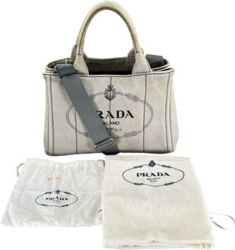 Prada White Denim Tote Bag (Pre-Owned)