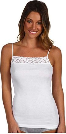 Hanro Moments Spaghetti Camisole Womens Sleeveless White : XS, Cotton/Lace