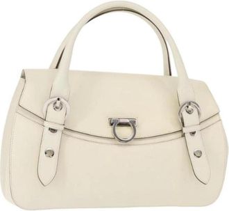 Ferragamo Pre-owned Leren Handtas - Dames - Vintage Handtas - Wit - ONE Size - Leer - Vintage