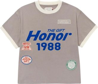 Honor The Gift logo-patch cotton T-shirt - Grey