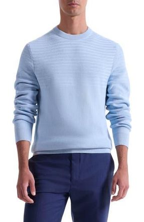 Bugatchi Mixed Stitch Cotton Crewneck Sweater in Ice at Nordstrom Rack, Size Xx-Large