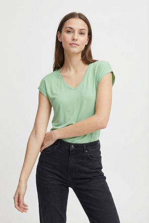 Pieces Kurzarmshirt PIECES PCKAMALA TEE NOOS BC, Damen, Gr. XL, sprucestone, Single Jersey, Obermaterial: 73% Modal, 27% Polyester, unifarben, regular fit no