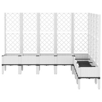 Berkfield Home Garden Planter with Trellis White 200x160x142 cm PP | Size: 200 x 160 x 142 cm