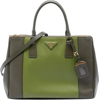 Prada Pre-owned Prada Medium Bicolor Saffiano Lux Galleria Double Zip Satchel Ladies Q7SF6Z71FKP9E17R