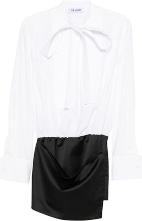 The Attico BlackWhite Neck Tie Mini Dress
