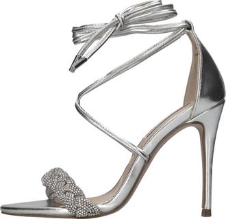 Steve Madden Bejeweled Argento - Dames - Sandalen met hakken - Grijs - 37 EU - Leer - Schoenen