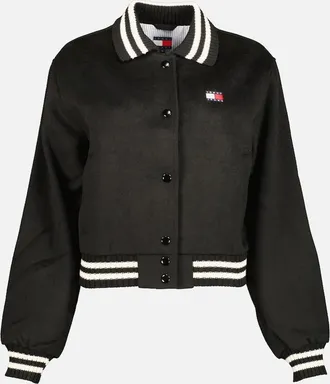 Tommy Hilfiger Womens Ladies Cropped Wool Varsity Jacket - Navy - Size: 12