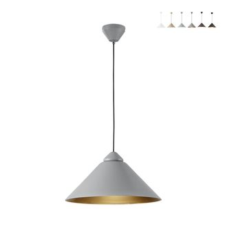 Luce-Ambiente-Design L&aacute;mpara Colgante Moderna De Metal Con Difusor C&oacute;nico Bigbang - Gris