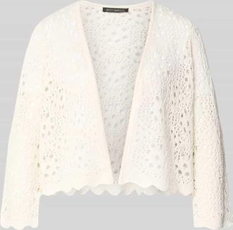 Betty Barclay Relaxed Fit Strickjacke in Lochstrick-Optik in Offwhite, Gr&ouml;&szlig;e 36