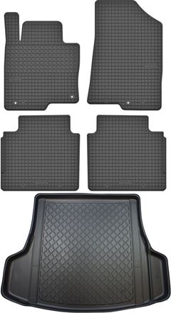 OEM Juego De Alfombrillas De Goma Para Coche Y Maletero Para Kia Optima Iv Kombi (septiembre De 2016 A 2020)