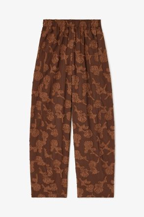 Ganni Cocoa Brown Pants in Fil Coupe - Size 32 Recycled Cotton
