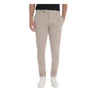 Berwick 1707 Chinos, male, Beige, Size: 2XL Retro Chino Pants with Elastic Waist