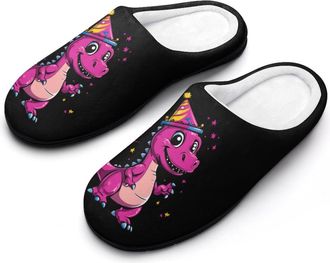 Generic Birthday Dinosaur Party Mens Slippers Comfortable And Non-slip Cotton Slipper Shoe for House