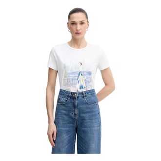 DKNY Dkny, Dames, Tops, Wit, Maat: M Katoen