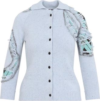 Moschino Wool Cardigan - Dames - Vesten - Blauw - S - Wol - Truien & Vesten