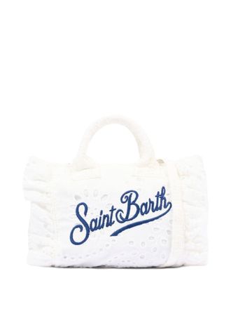 MC2 Saint Barth White Unica Textured Eyelet Handbag