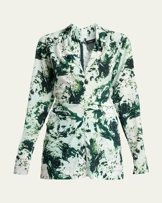 Proenza Schouler Adela Printed V-Neck Top