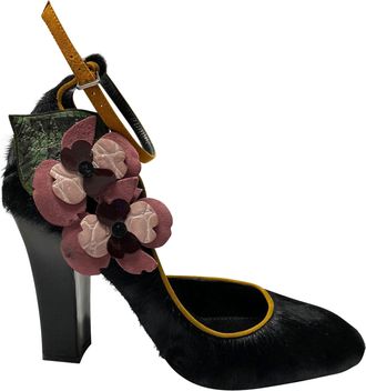 Fabrizio Viti Violets For Your Fur Pumps in Black Fur