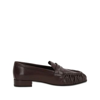 Prada Pleated Leather Loafers