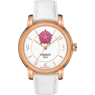 Tissot Heart Flower Womens White Watch T0502073701705 Leather (archived) - One Size