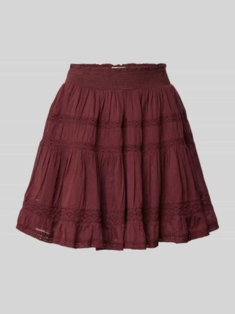 Neo Noir Neo Noir Minirock mit H&auml;kelspitze Modell Callia in Bordeaux, Gr&ouml;&szlig;e 40