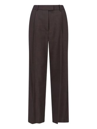 Low Classic pleated trousers - women - Cotton/Recycled Polyester - L - Brown