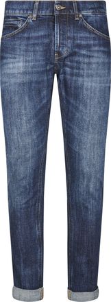 Dondup Slim Fit Denim Trousers with Five-Pocket Design and Rolled Cuffs